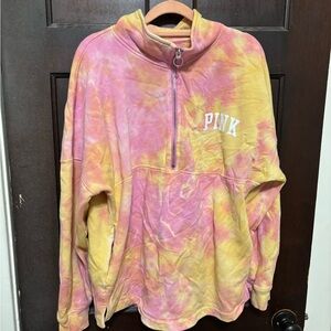 PINK Victoria's Secret Tie-Dye Quarter Zip